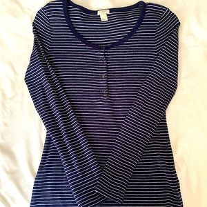 Women’s J. Crew Navy/White Striped Henley XS